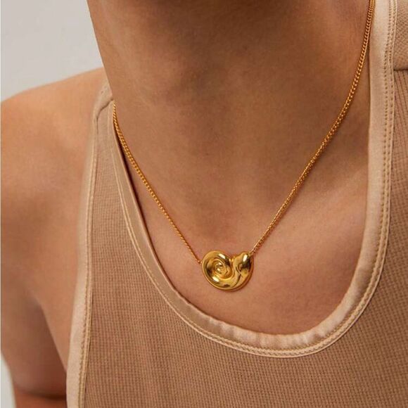 Gold geo dangle necklace M340 - Picture 1 of 5